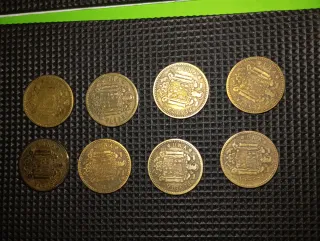 Lote 8 monedas 1 peseta 1947 Franco