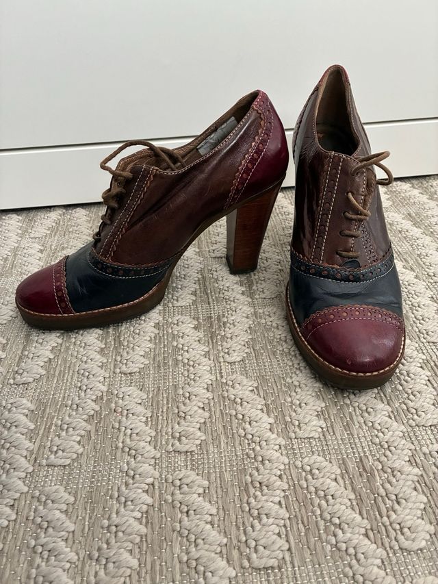 Zapatos Oxford Botín Mujer Tricolor