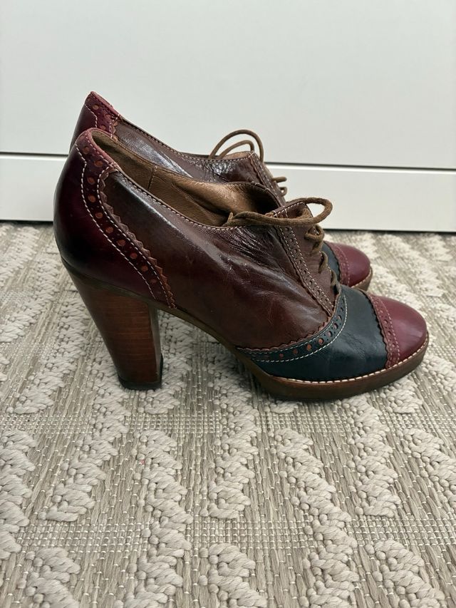 Zapatos Oxford Botín Mujer Tricolor