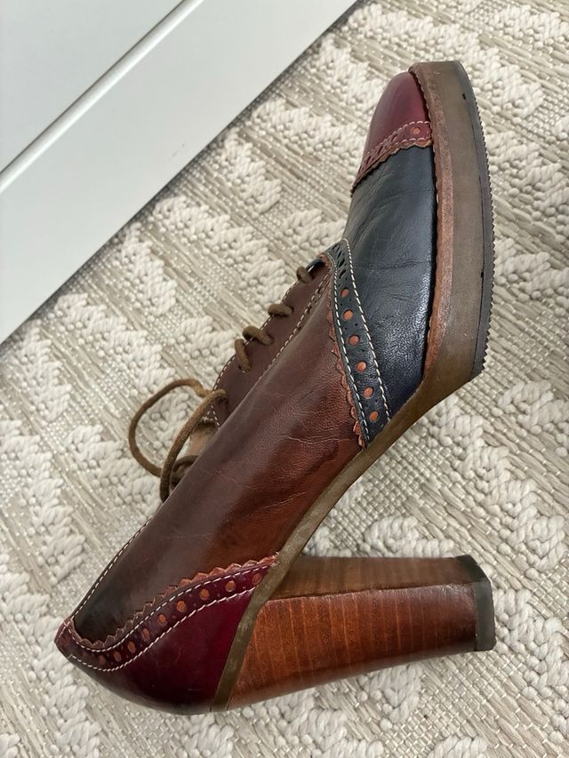 Zapatos Oxford Botín Mujer Tricolor