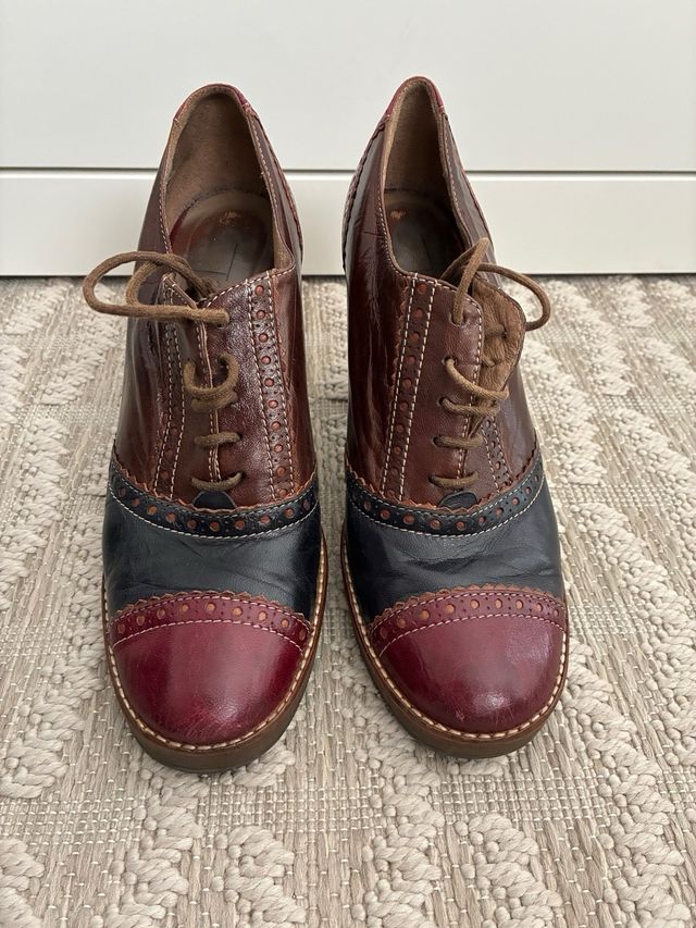 Zapatos Oxford Botín Mujer Tricolor