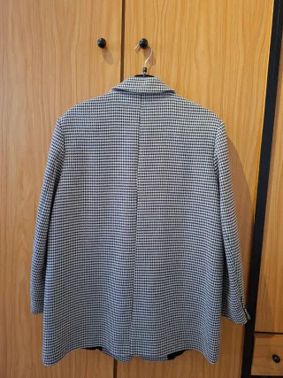 Americana/Blazer Zara Estampado Blanco y Negro