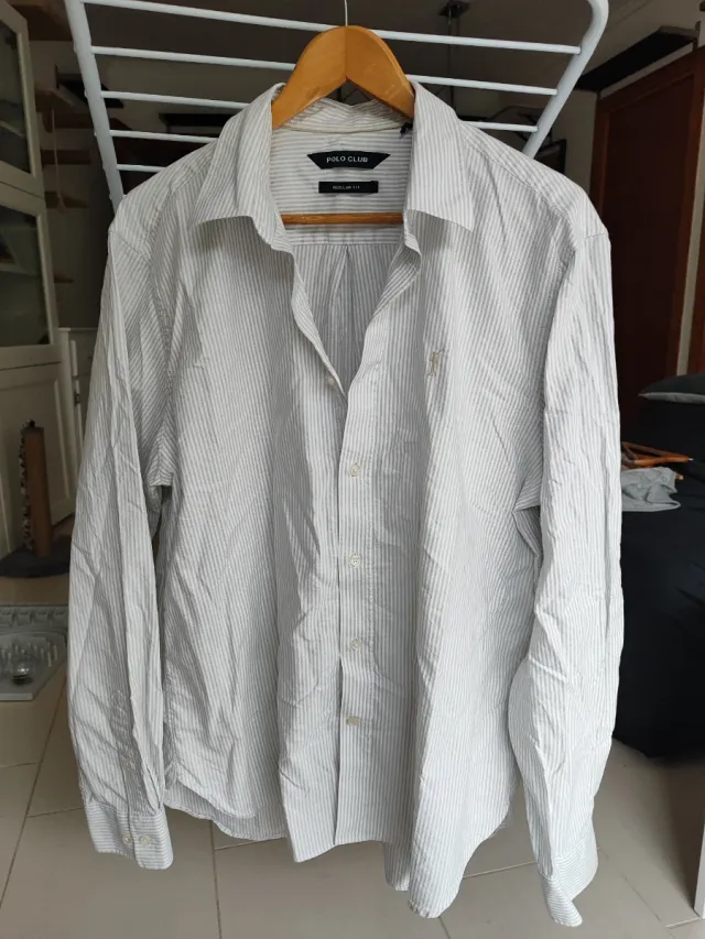 Camisa Polo Club Rayas Gris Talla XXL