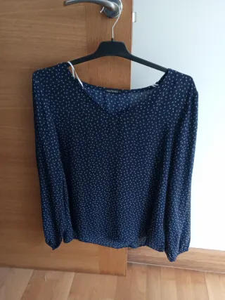 Camiseta manga larga estampada azul