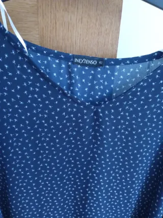 Camiseta manga larga estampada azul