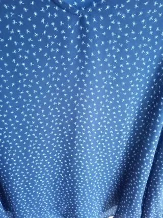 Camiseta manga larga estampada azul