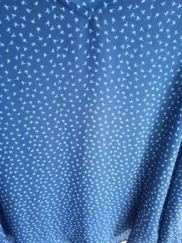 Camiseta manga larga estampada azul