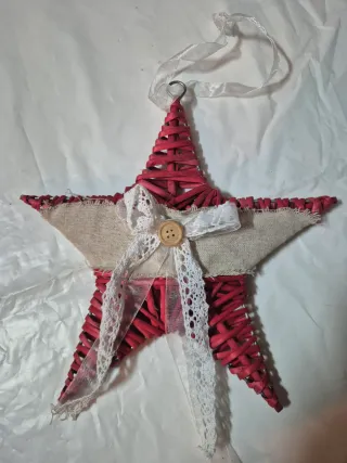 Decorazioni Natalizie Stella Rossa e Beige addobbi