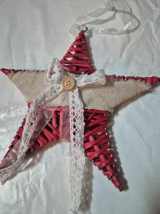 Decorazioni Natalizie Stella Rossa e Beige addobbi