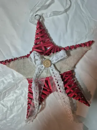 Decorazioni Natalizie Stella Rossa e Beige addobbi