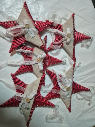 Decorazioni Natalizie Stella Rossa e Beige addobbi