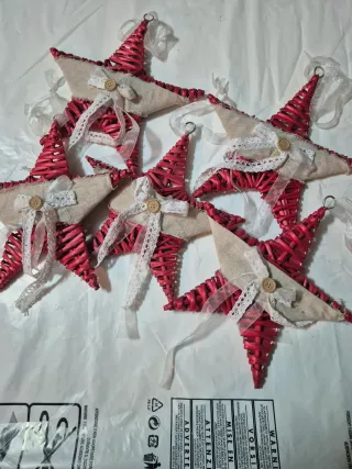 Decorazioni Natalizie Stella Rossa e Beige addobbi