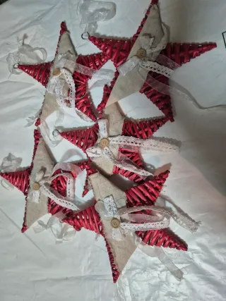 Decorazioni Natalizie Stella Rossa e Beige addobbi