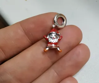 Charm dije Papá Noel Plata Navidad Pulsera Pandora