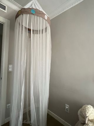 Dosel de tul blanco para cuna/cama infantil