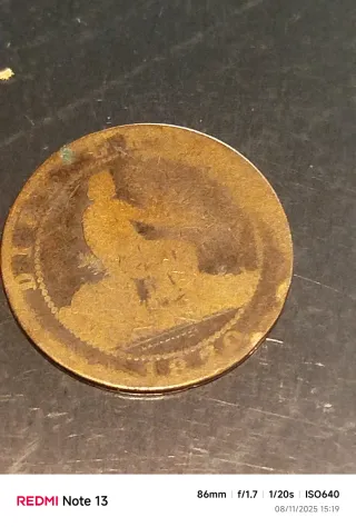 Moneda 10 céntimos España 1870