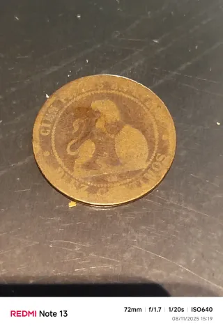 Moneda 10 céntimos España 1870