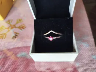 2 Anelli Pandora Cuore Rosa Argento
