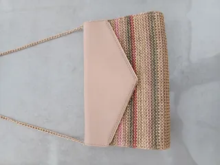 Bolso de mano mimbre multicolor