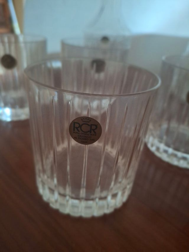 Set Licorera y Vasos Cristal RCR Italia