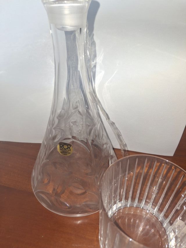 Set Licorera y Vasos Cristal RCR Italia