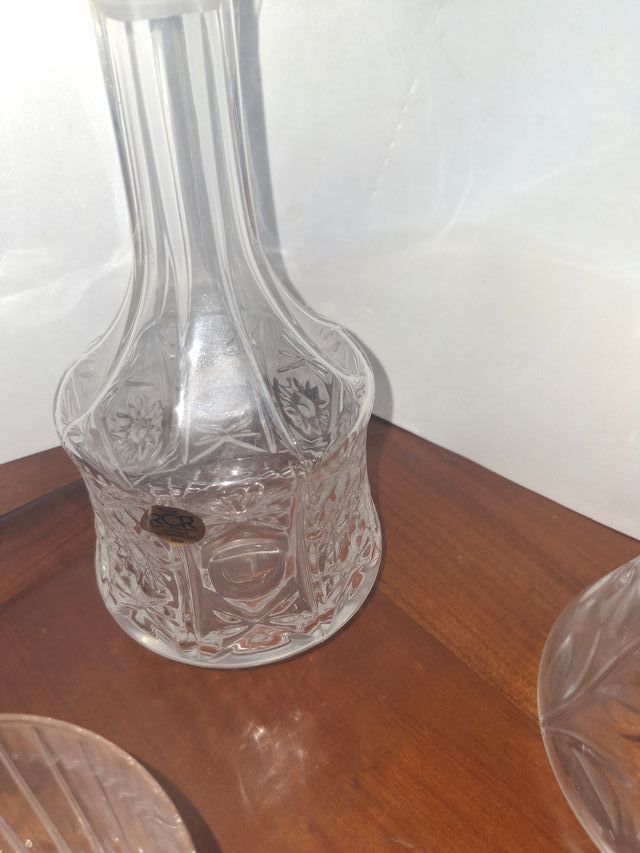 Set Licorera y Vasos Cristal RCR Italia