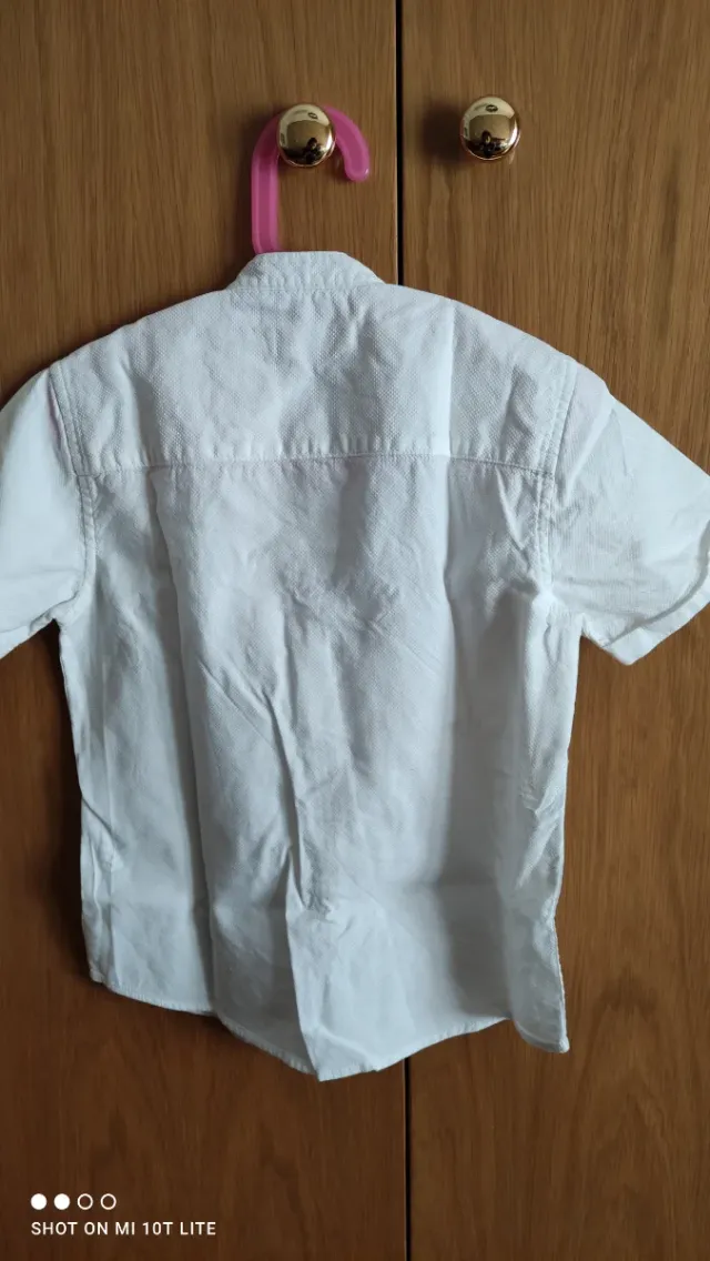 Camisa niño blanca manga corta piqué