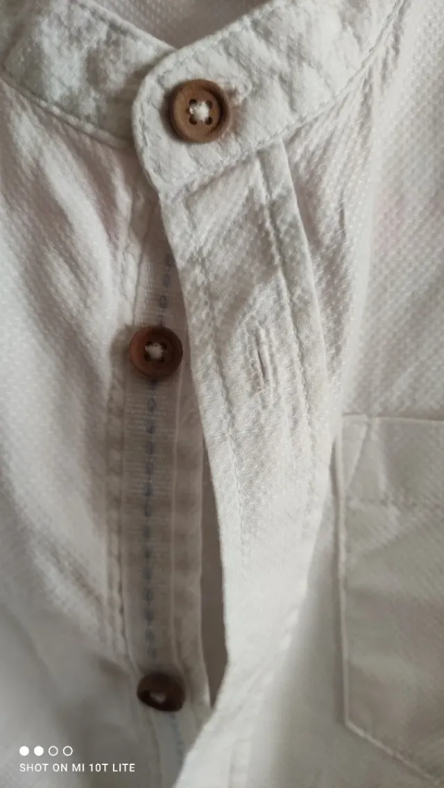 Camisa niño blanca manga corta piqué