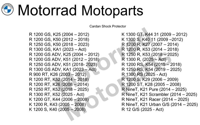 Protezione cardano paraurto anti-caduta moto BMW