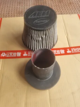 Filtro de ar AEM Dry Flow Sintético com tubo 75mm