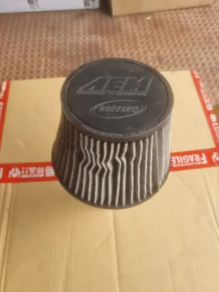 Filtro de ar AEM Dry Flow Sintético com tubo 75mm