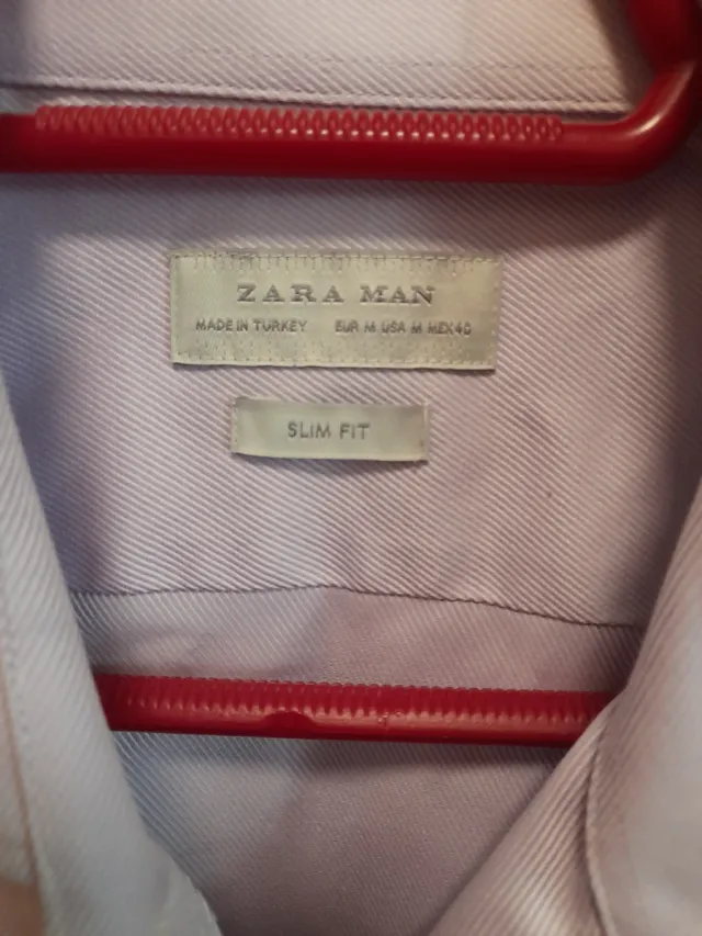 Camisa Zara Morada Talla M. Slim Fit