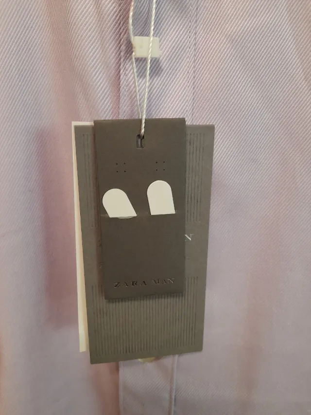 Camisa Zara Morada Talla M. Slim Fit