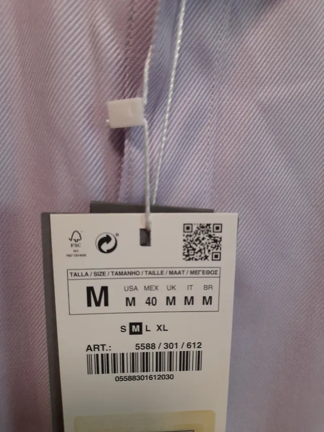 Camisa Zara Morada Talla M. Slim Fit