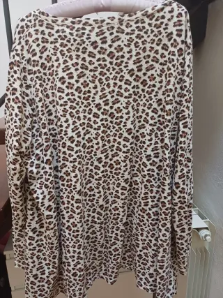 Blusa Curvy Fantasia Animalier Beige/Marrone