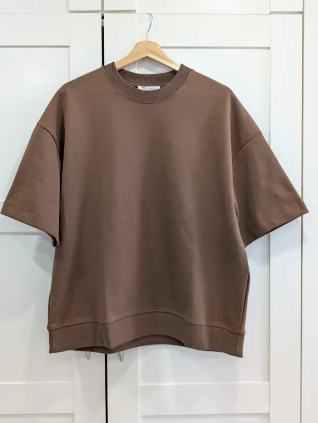 Camiseta Sudadera Interlock Marrón del Zara M