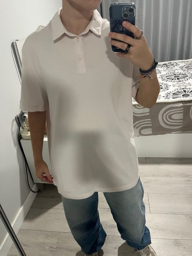 Camisa Polo H&M Rosa Talla L