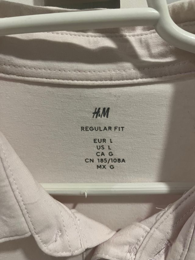 Camisa Polo H&M Rosa Talla L