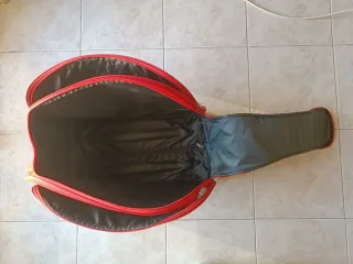 Trolley rosso fantasia monogram / ruote e manico