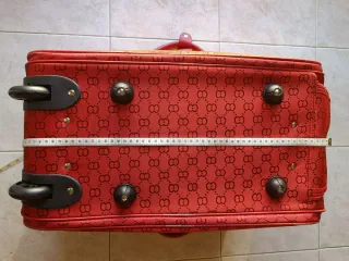 Trolley rosso fantasia monogram / ruote e manico