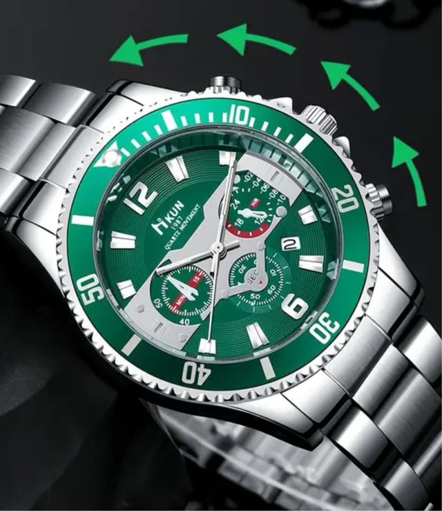 Orologio HIKUN Verde e Argento