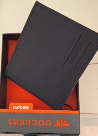 Cartera Caballero Piel Negra Dockers