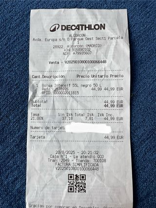 Mochila deportiva Kipsta Bolsa de deporte