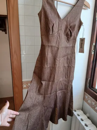 Vestito Bluinfirenze donna marrone oro