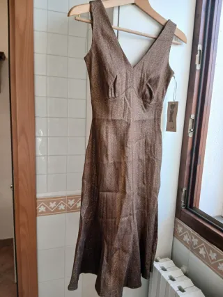 Vestito Bluinfirenze donna marrone oro