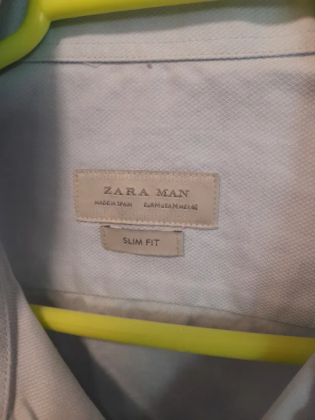 Camisa Zara Azul Claro Talla M Slim Fit