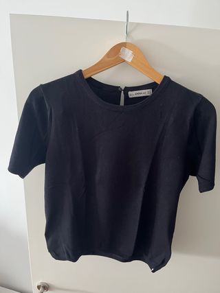 Camiseta Zara Punto Negra Talla XL