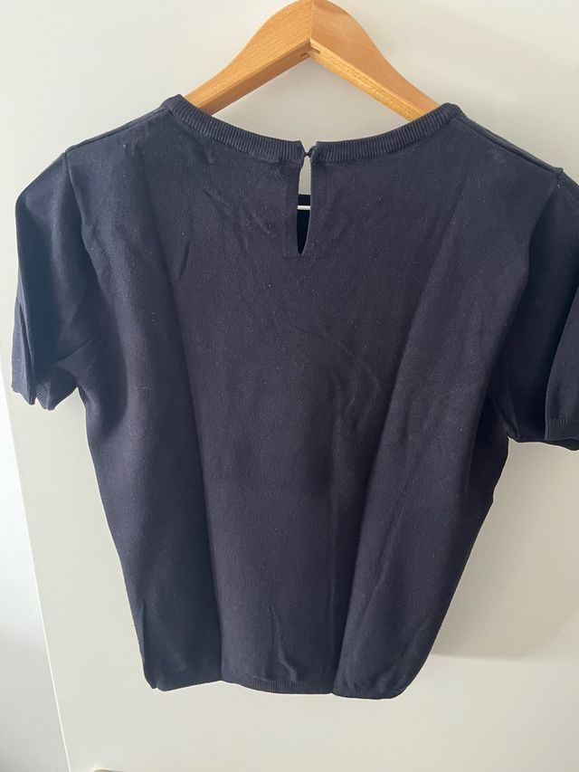 Camiseta Zara Punto Negra Talla XL