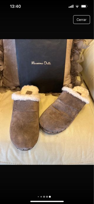 Zuecos Massimo Dutti Marrones Talla 37