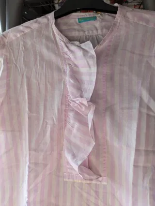 Blusa Rayas Blanca y Morada